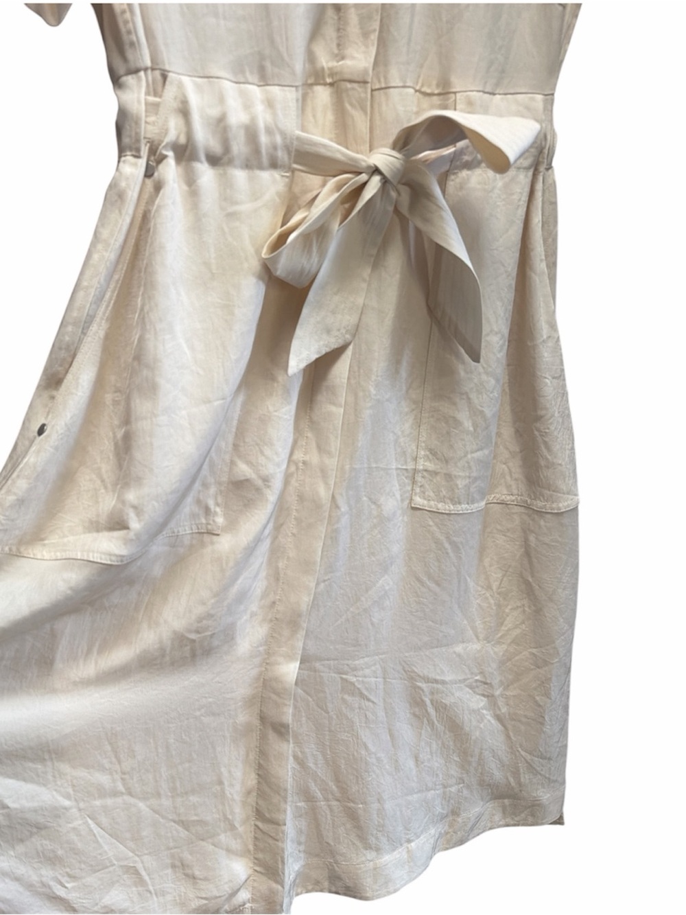 AllSaints Luciana Satin Utility Midi Dress in Ivory size 6 - Picture 6 of 10